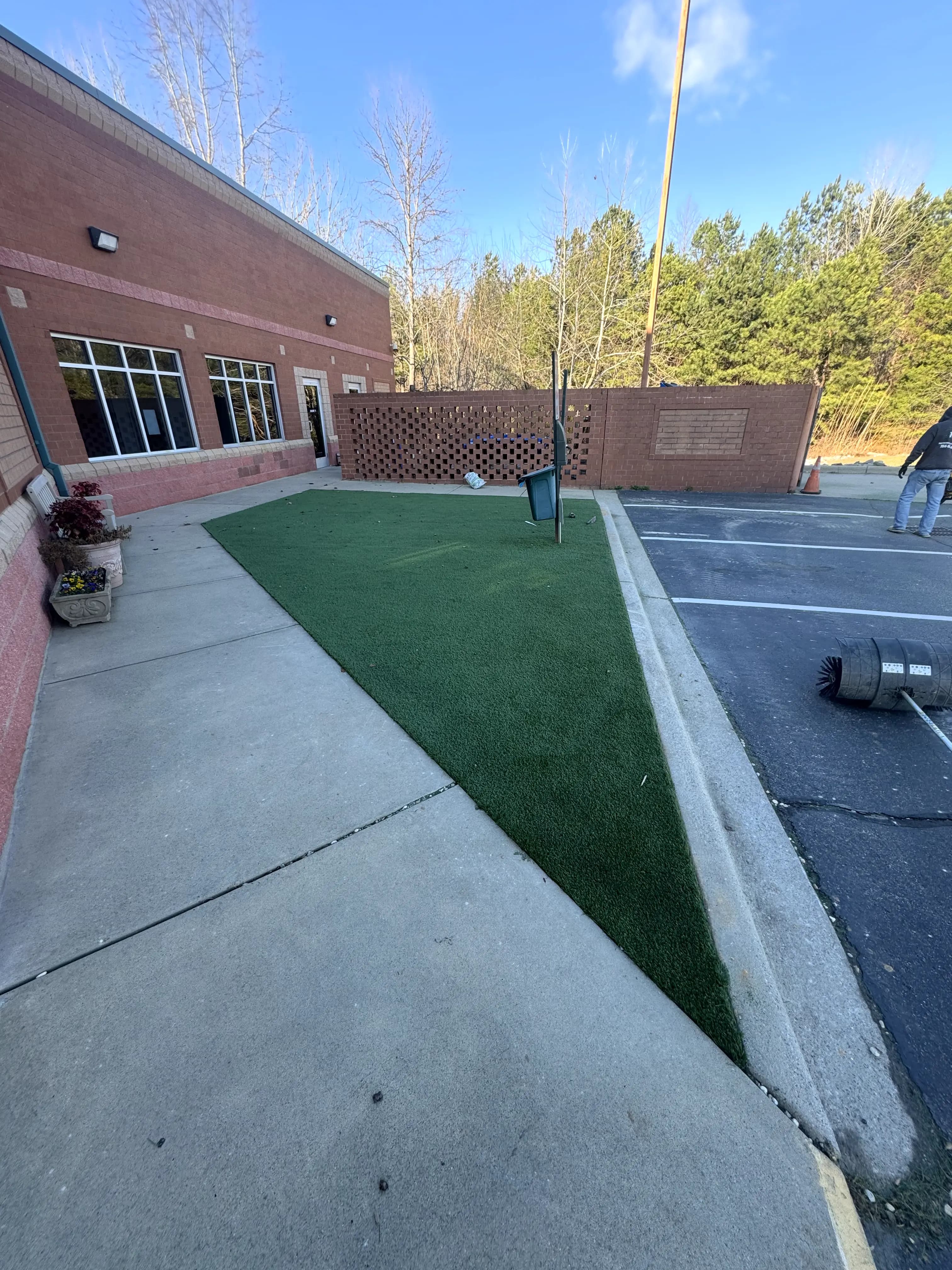 Completed commercial turf installation — Charlotte NC
