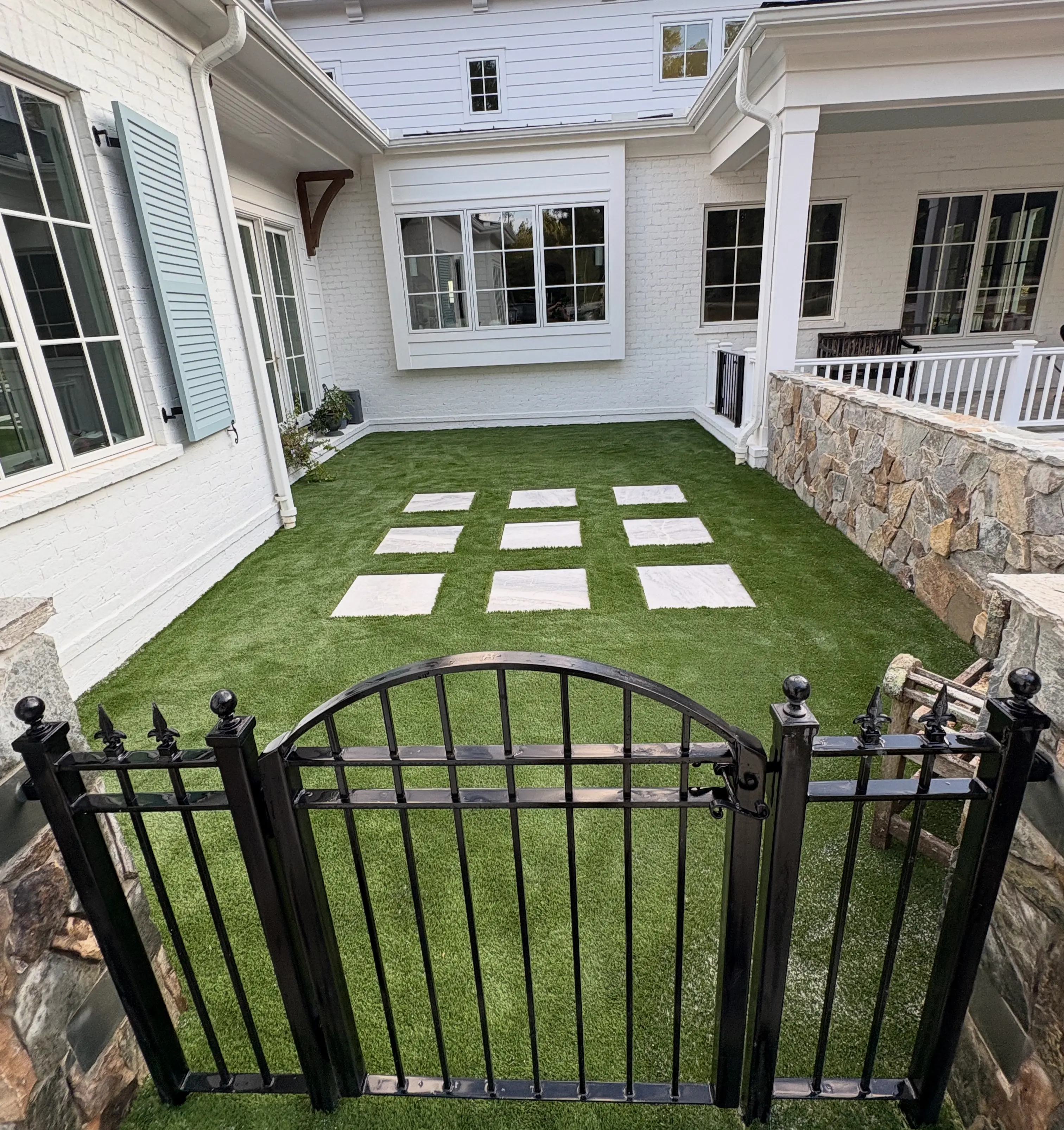 Courtyard turf installation — Charlotte NC