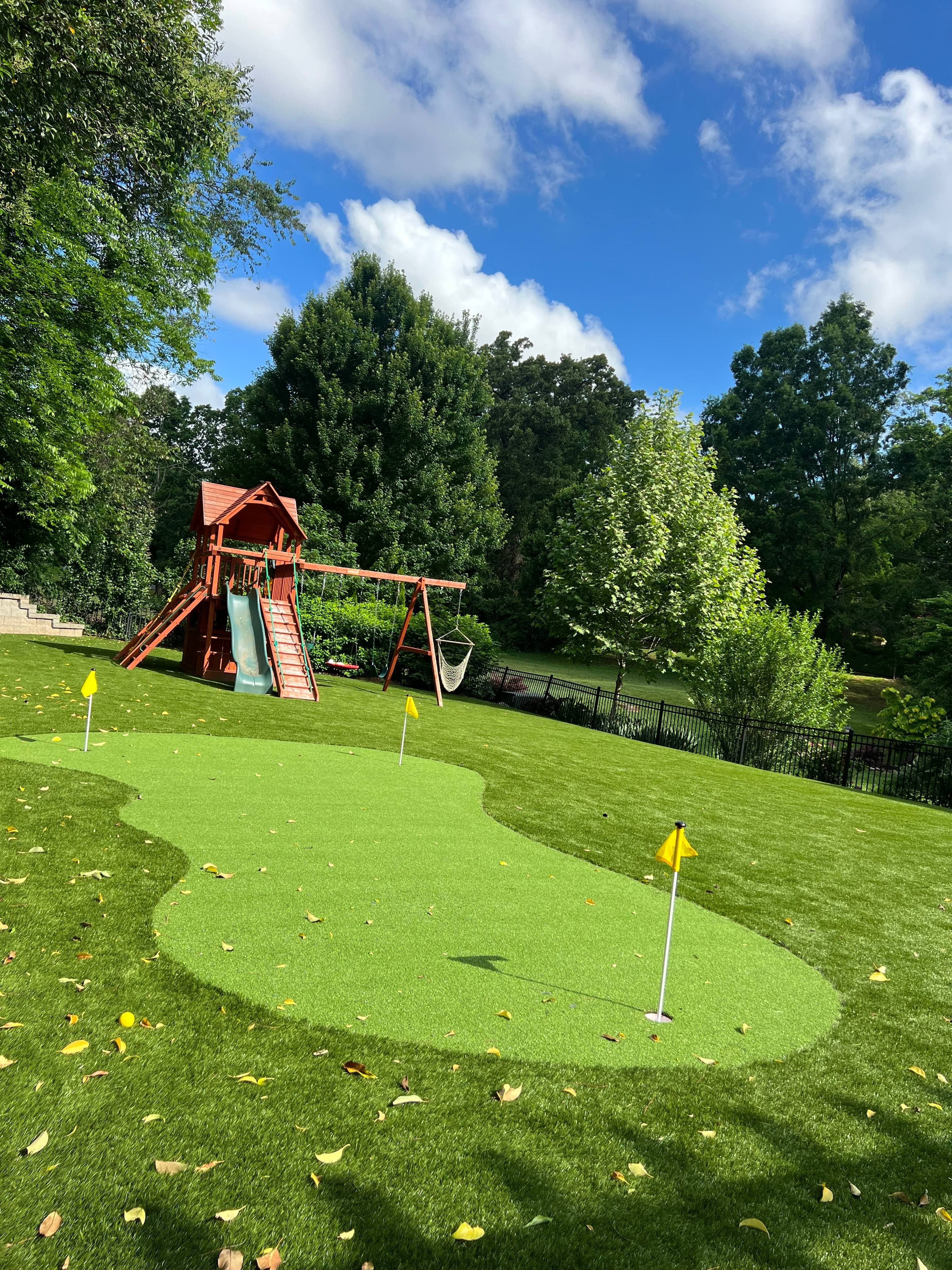Family playground and putting green combination