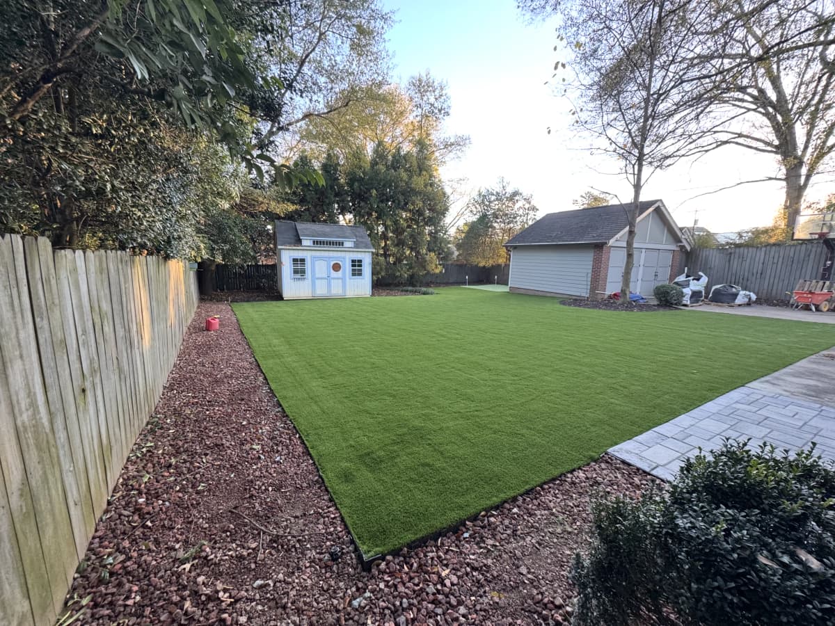Residential Backyard Turf with Playhouse