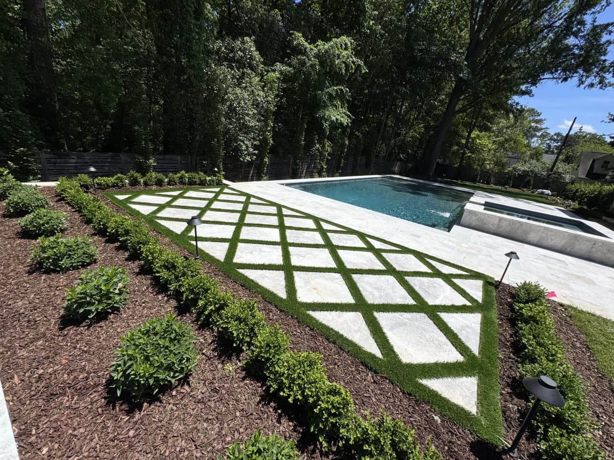 Large Backyard Lawn & Pool Surround