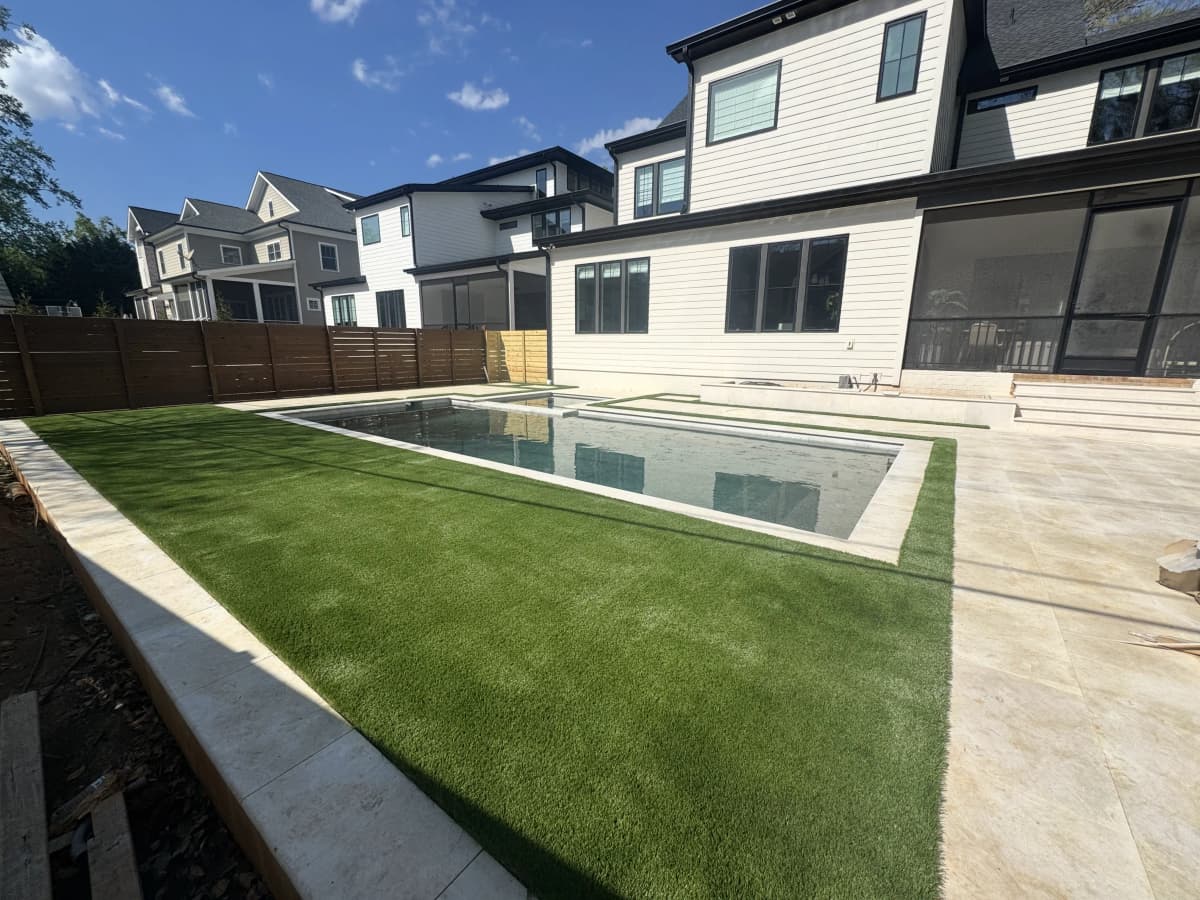 Pool Surround — Travertine Paver Install