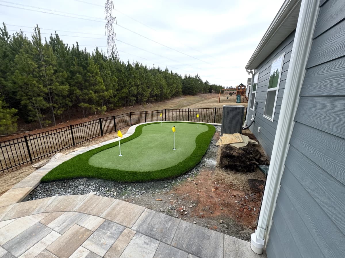 Putting Green — Yellow Flag Backyard Install