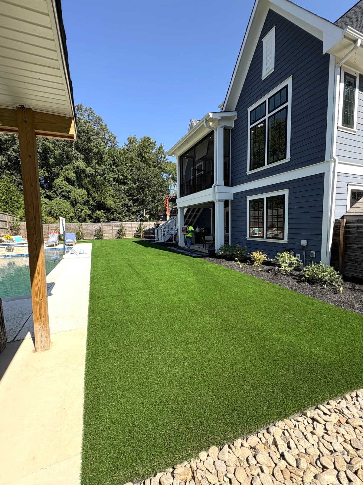 Side Yard & Pool Lawn — Blue Craftsman